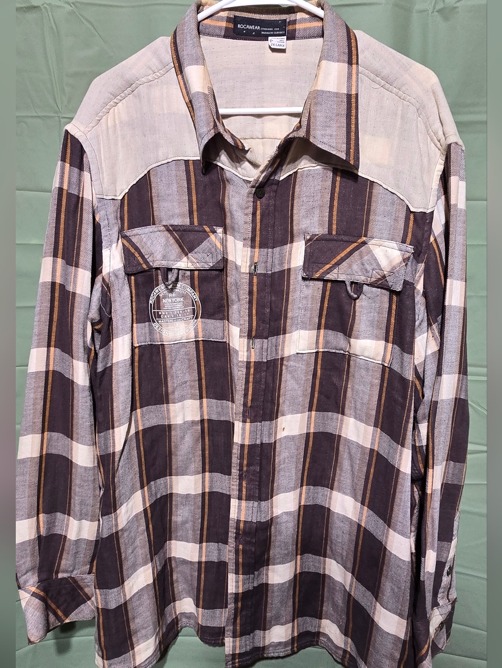 Rocawear Brown & Cream Plaid Button-Down Shirt